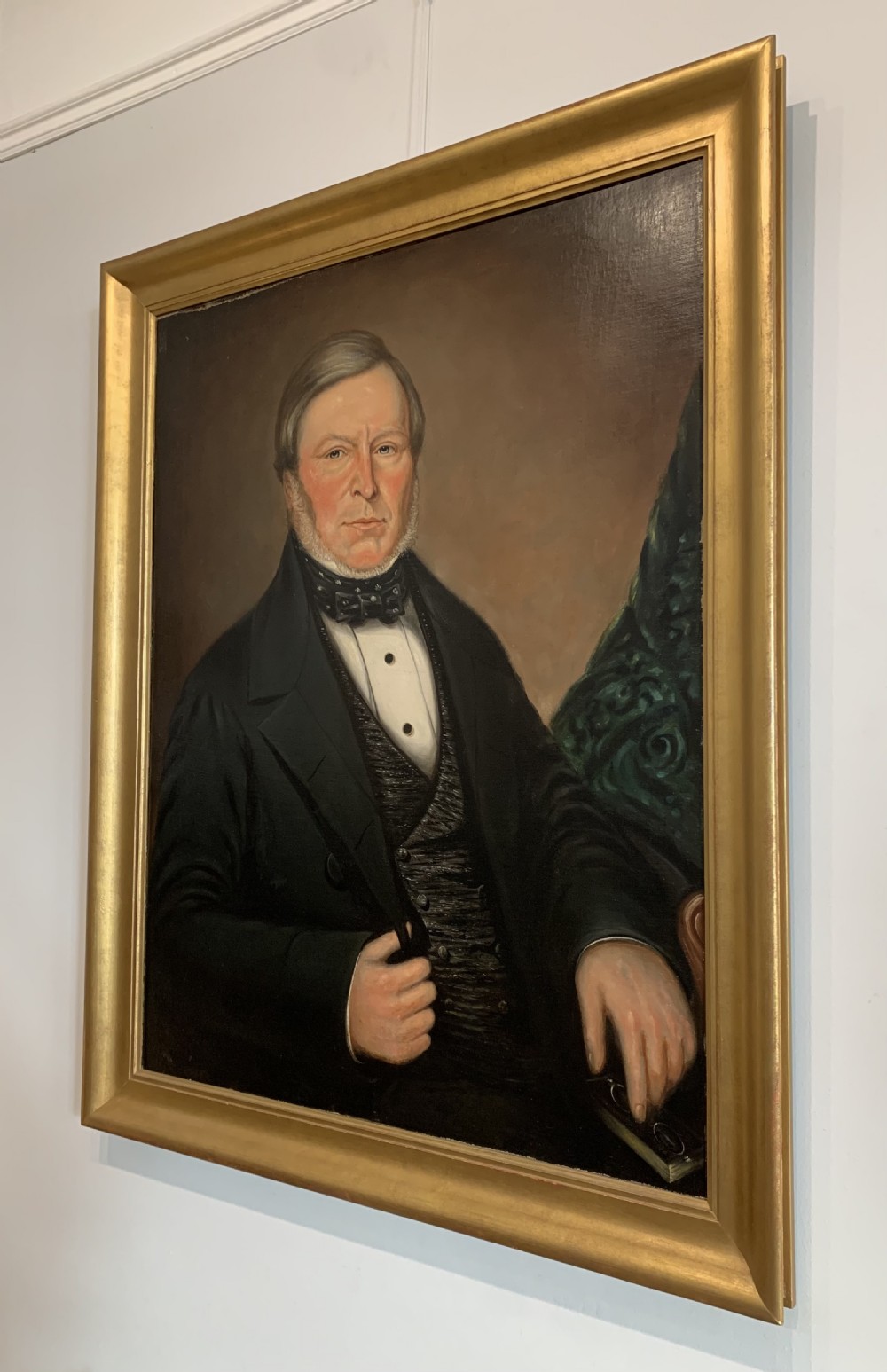 Large Antique Oil on Canvas Portrait of John Share View IV