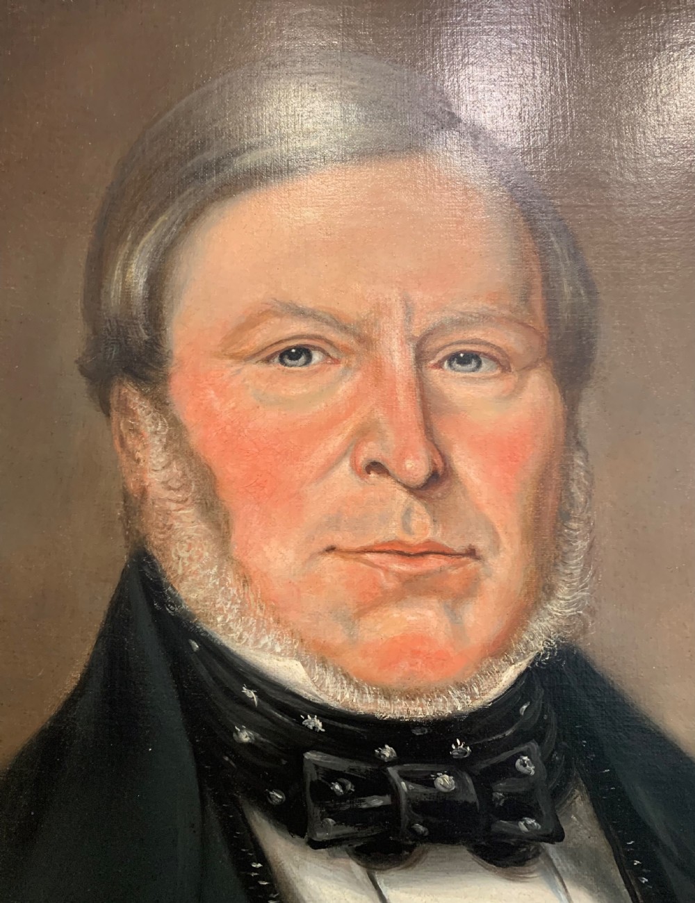 Large Antique Oil on Canvas Portrait of John Share View V