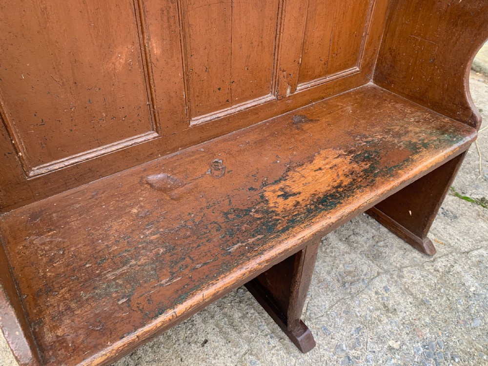 Antique Westcountry Pine Tavern Settle View III