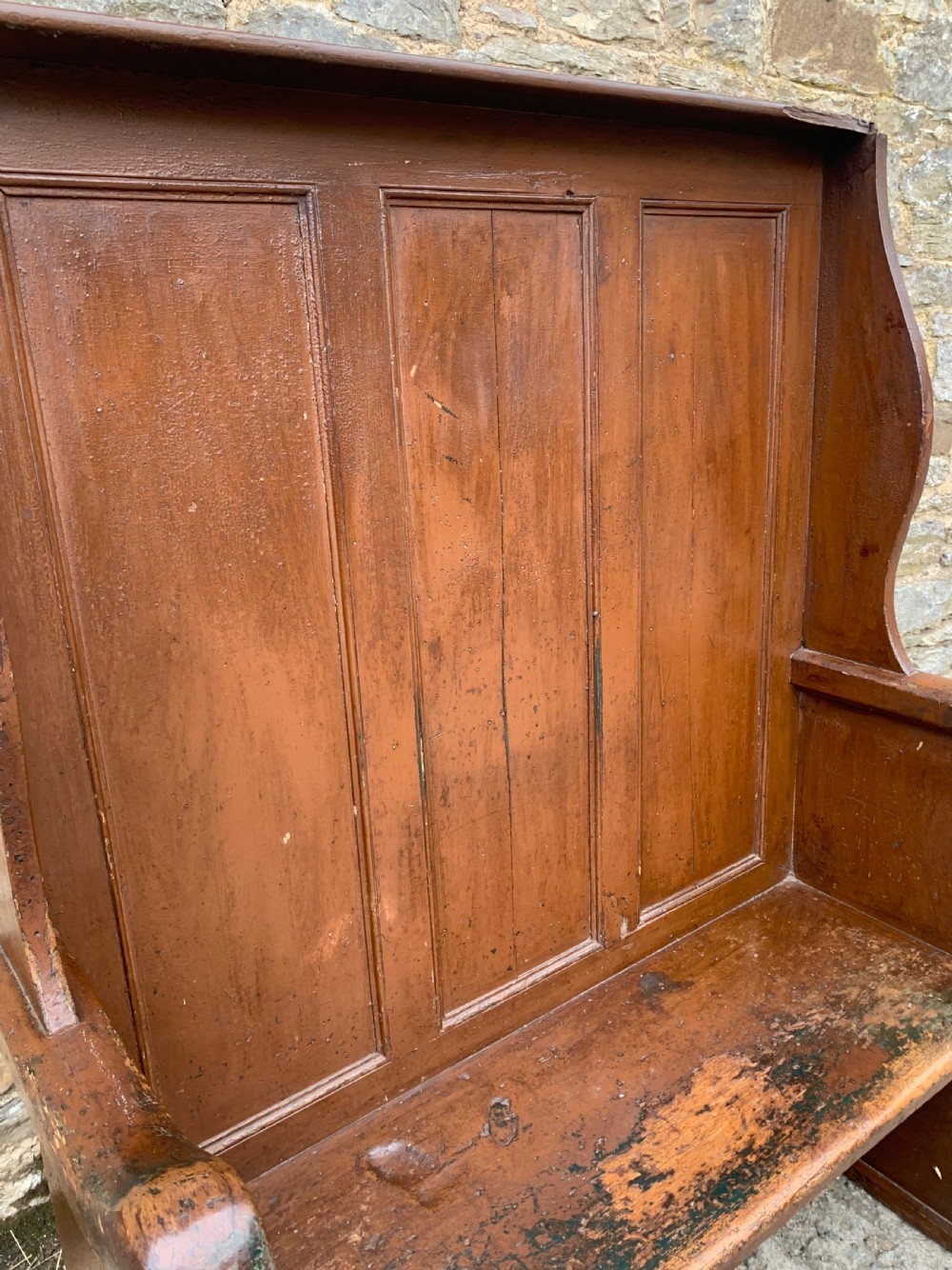 Antique Westcountry Pine Tavern Settle View IV