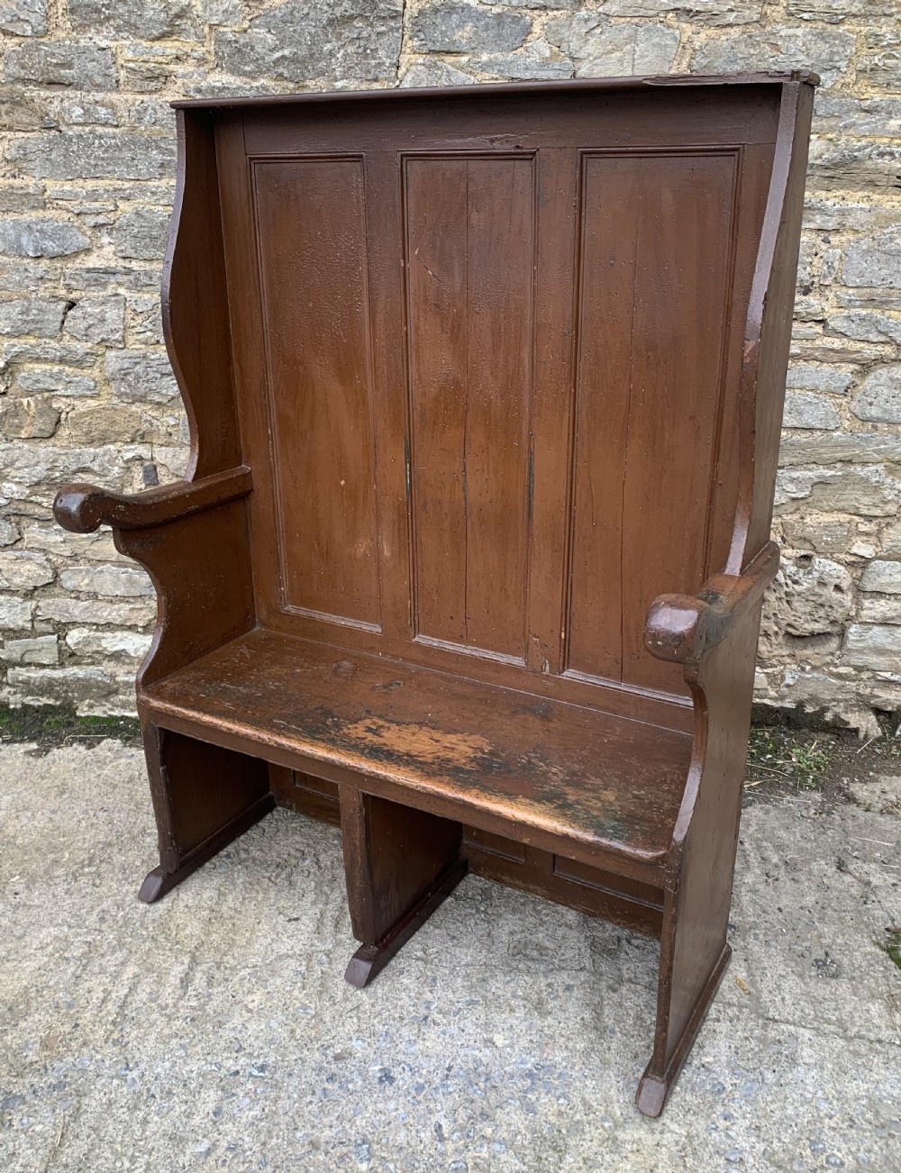 Antique Westcountry Pine Tavern Settle View VII