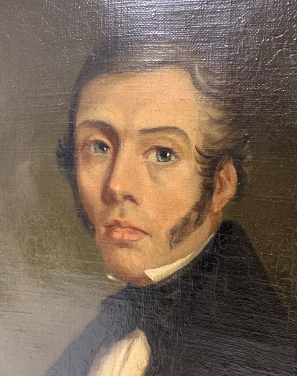 Antique Oil on Canvas Portrait of William Stewart 1842 View VIII