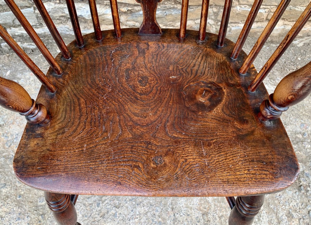 Antique Hoop Back Windsor Chair with Crinoline Stretcher View IV