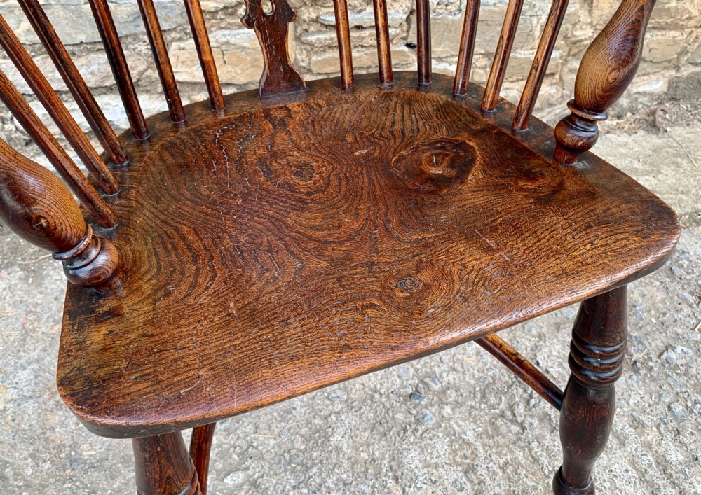 Antique Hoop Back Windsor Chair with Crinoline Stretcher View XIII