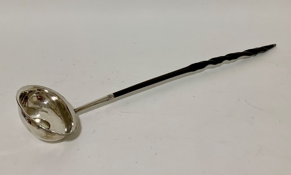 Antique Georgian Solid Silver Toddy Ladle with Shilling Coin View V