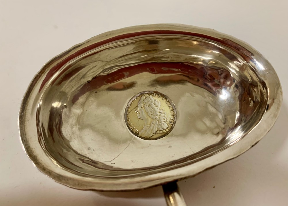 Antique Georgian Solid Silver Toddy Ladle with Shilling Coin View VI