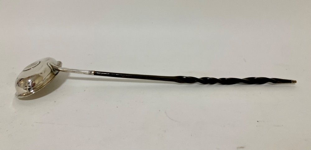 Antique Georgian Solid Silver Toddy Ladle with Shilling Coin View IX