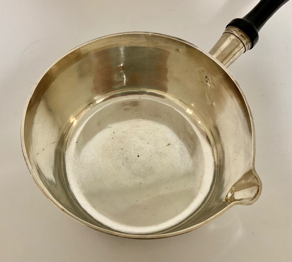 Large Antique French Solid Silver Brandy Pan View VII