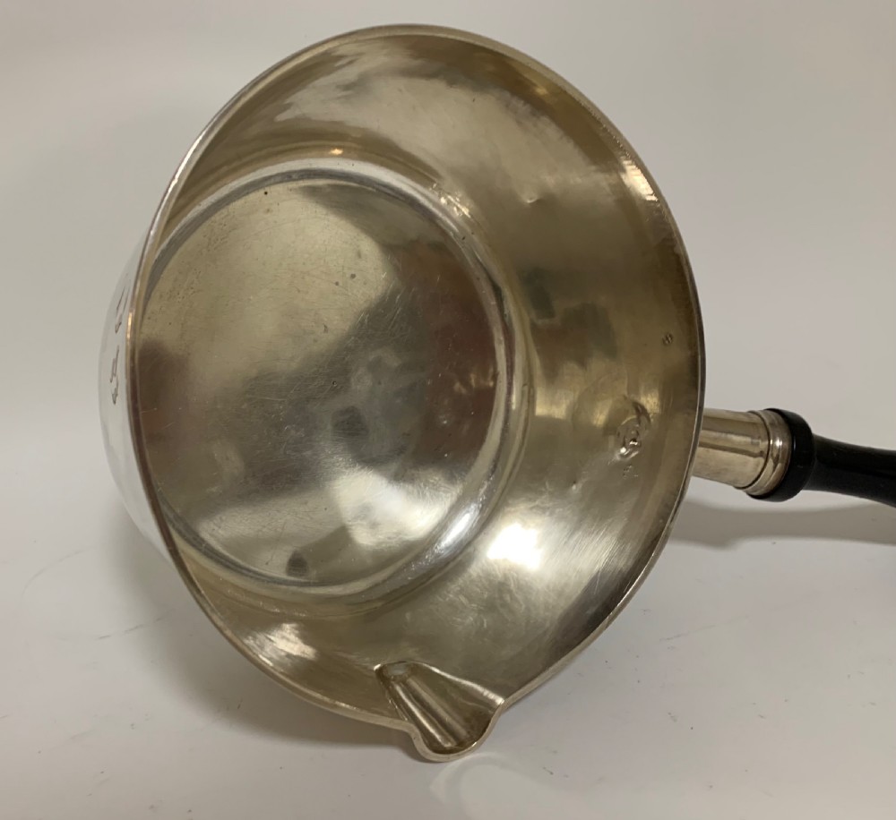 Large Antique French Solid Silver Brandy Pan View X