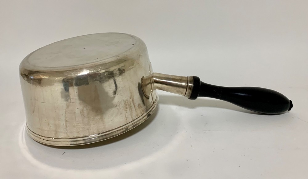 Large Antique French Solid Silver Brandy Pan View XIII