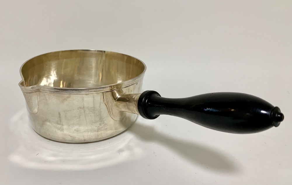 Large Antique French Solid Silver Brandy Pan View XIV