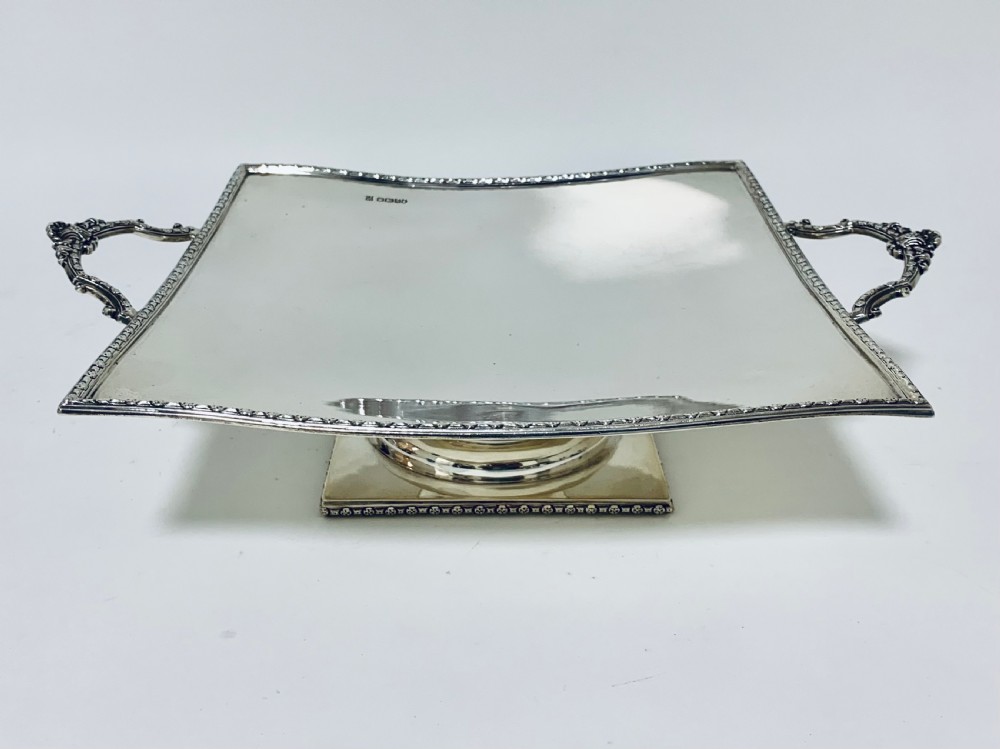 Antique Solid Silver Twin Handled Cake Stand View VII