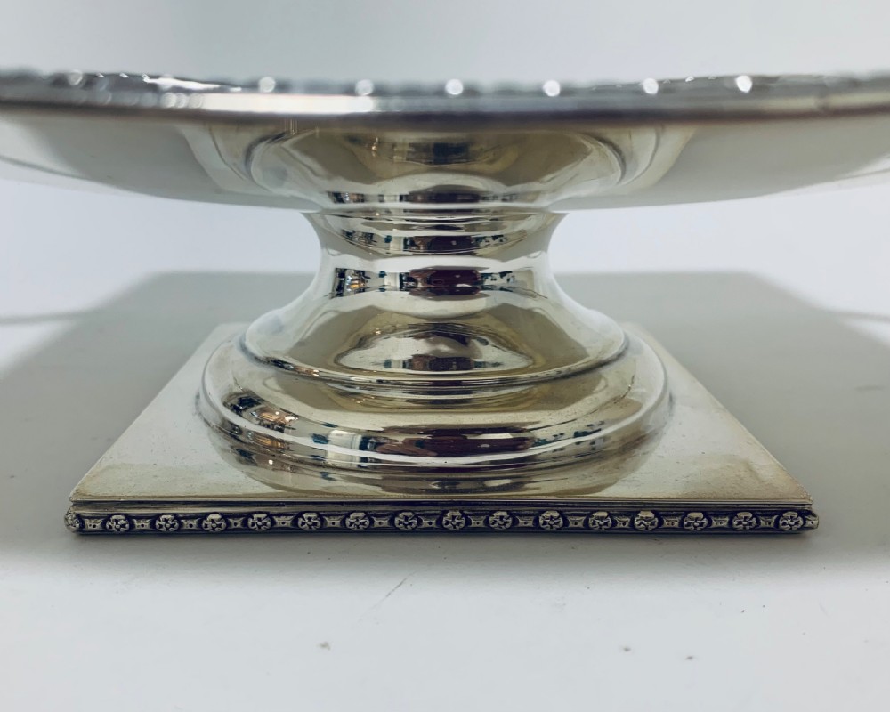 Antique Solid Silver Twin Handled Cake Stand View VIII