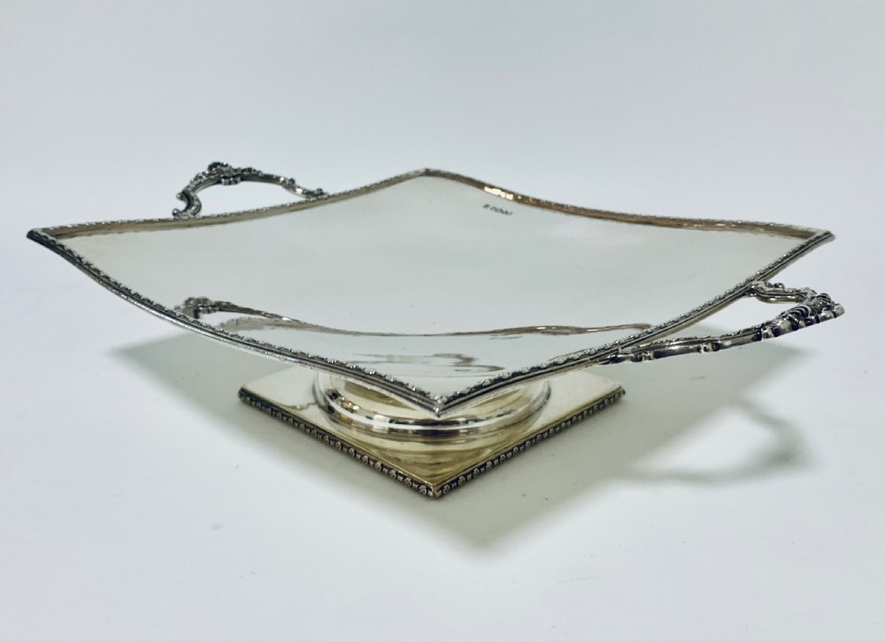 Antique Solid Silver Twin Handled Cake Stand View XI