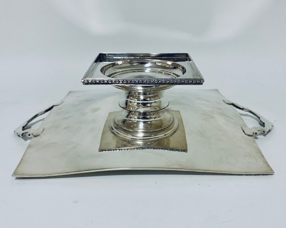 Antique Solid Silver Twin Handled Cake Stand View XIII