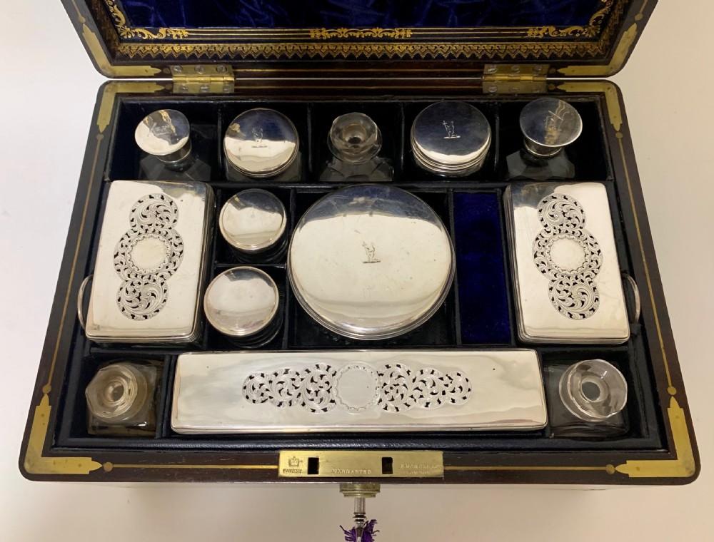 Victorian Rosewood Sterling Silver Vanity Box View III