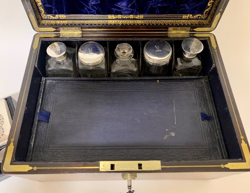 Victorian Rosewood Sterling Silver Vanity Box View VIII