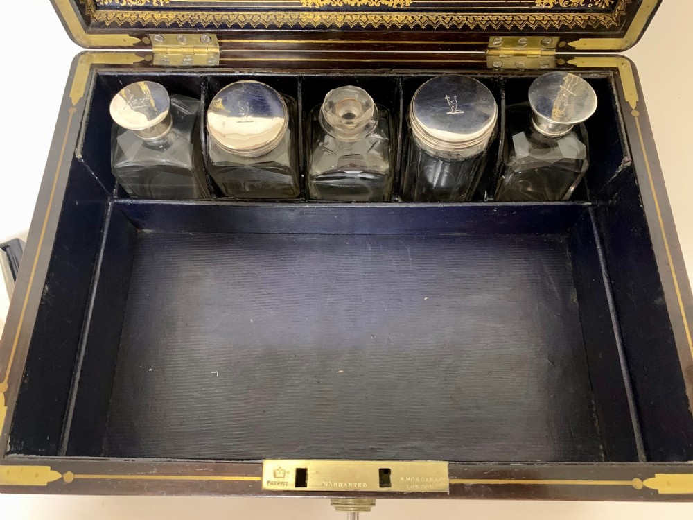 Victorian Rosewood Sterling Silver Vanity Box View IX