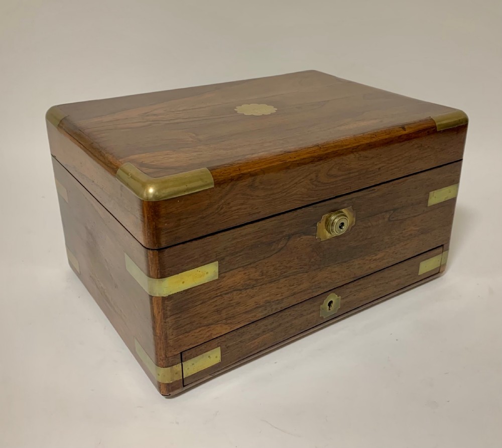 Victorian Rosewood Sterling Silver Vanity Box View XX