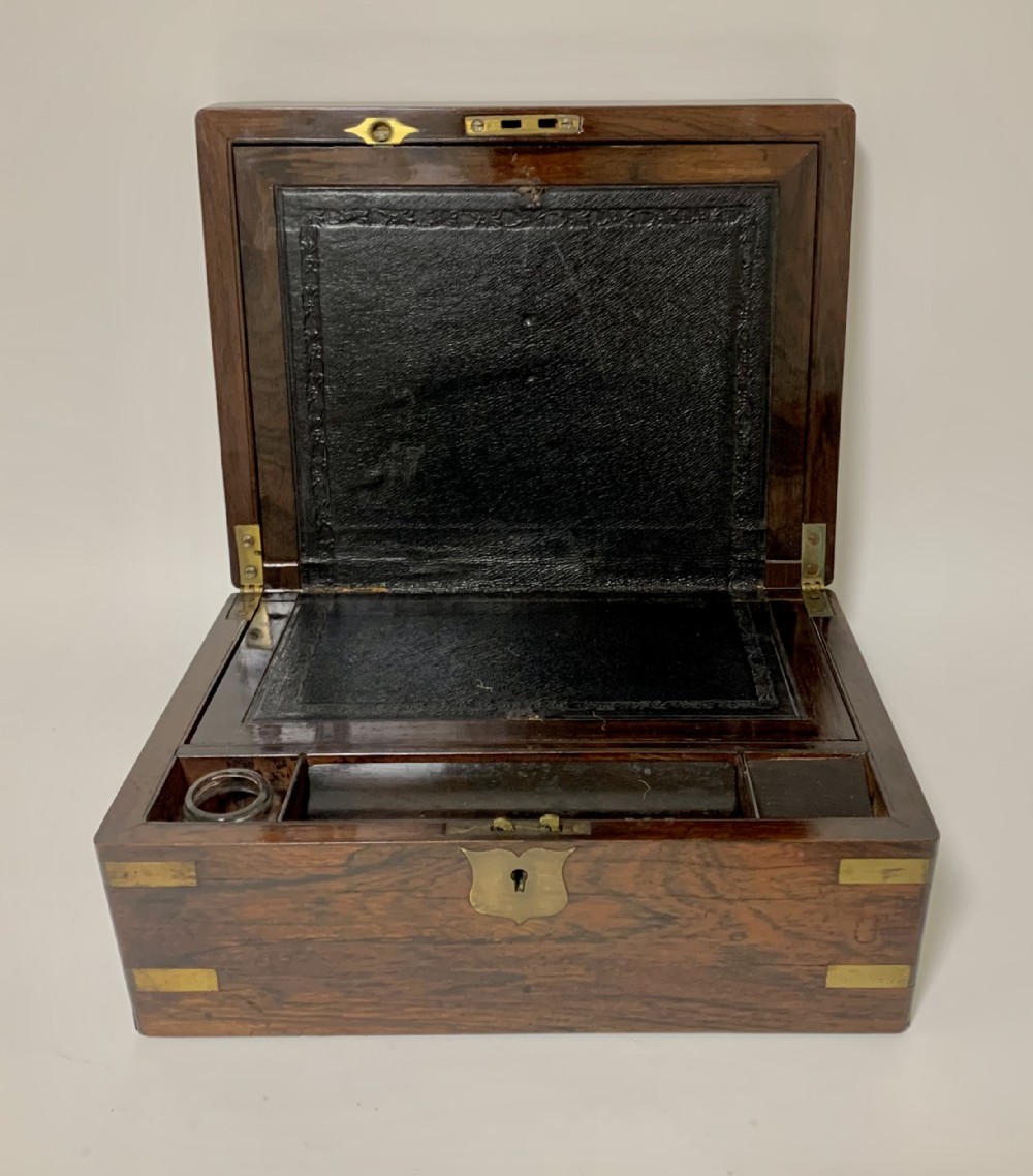 Victorian Rosewood Brass Bound Writing Slope