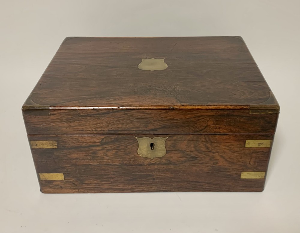 Victorian Rosewood Brass Bound Writing Slope View II