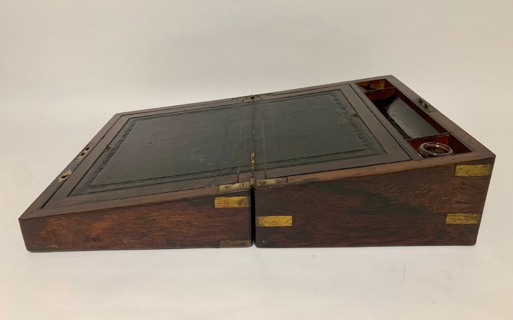 Victorian Rosewood Brass Bound Writing Slope View IV