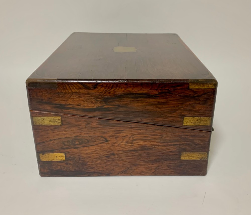 Victorian Rosewood Brass Bound Writing Slope View V
