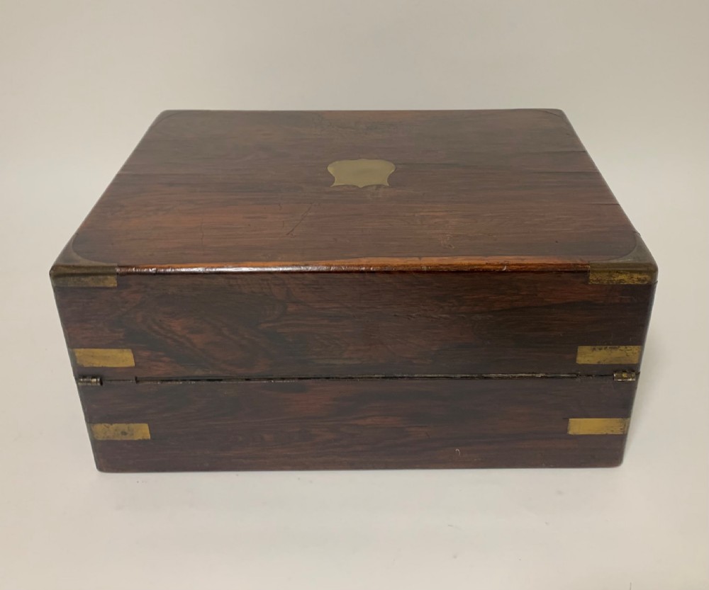 Victorian Rosewood Brass Bound Writing Slope View VI