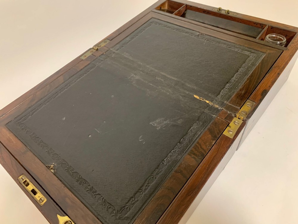 Victorian Rosewood Brass Bound Writing Slope View VIII