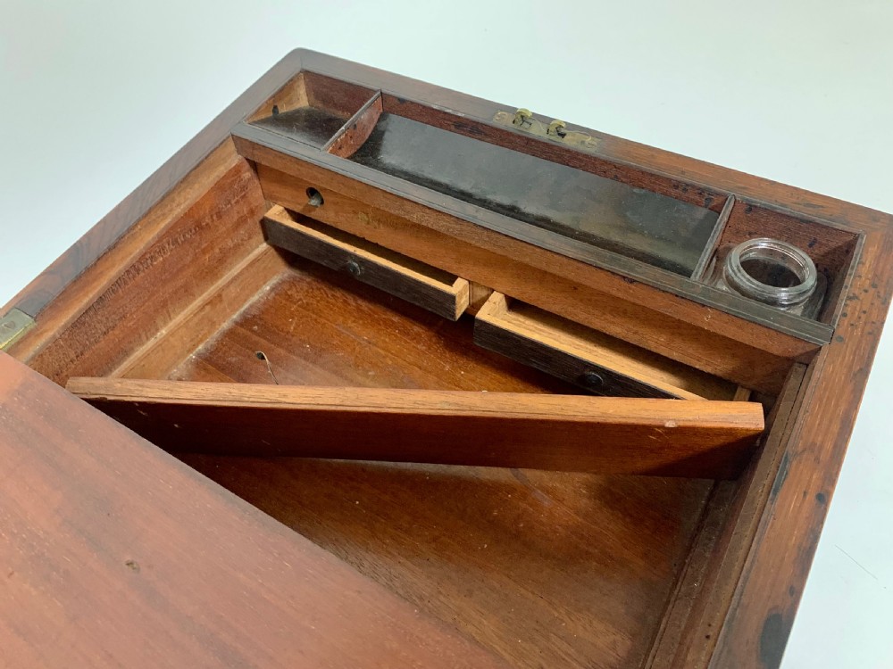 Victorian Rosewood Brass Bound Writing Slope View X