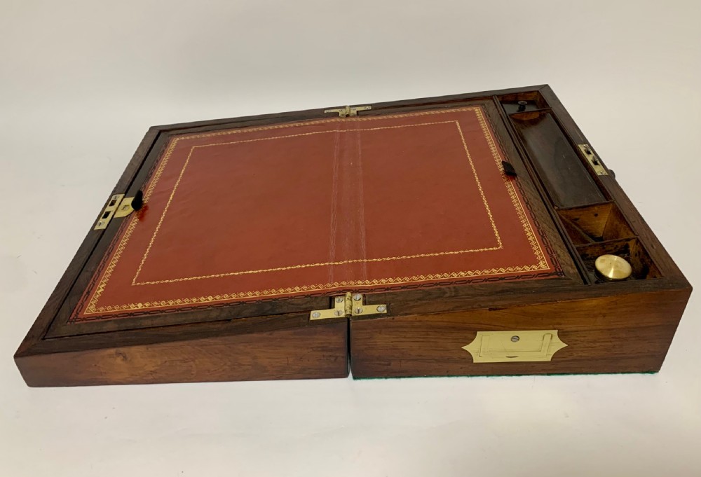 Victorian Rosewood Mother of Pearl Inlaid Writing Slope View VIII