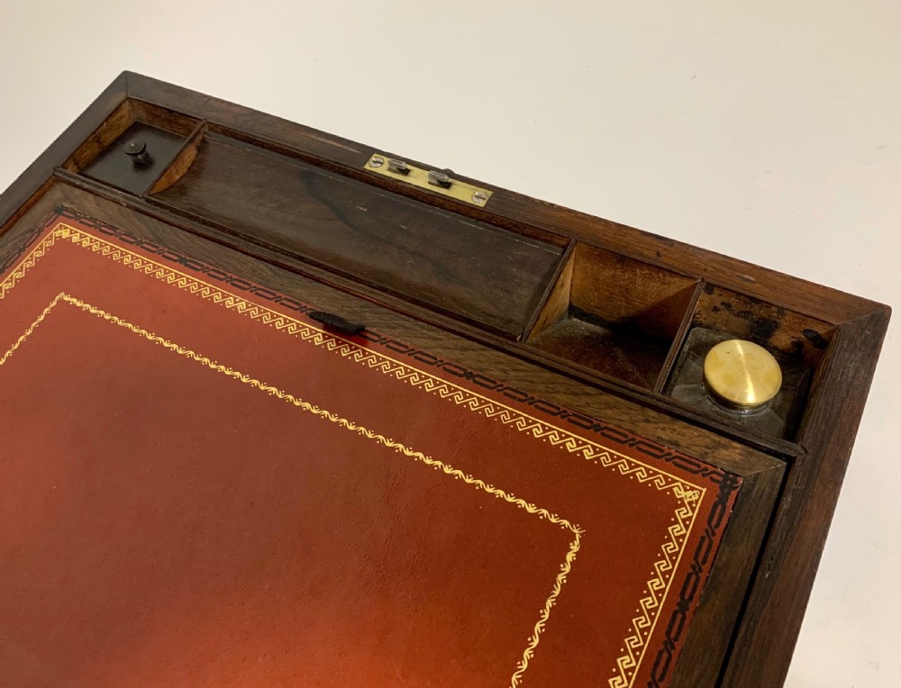 Victorian Rosewood Mother of Pearl Inlaid Writing Slope View X