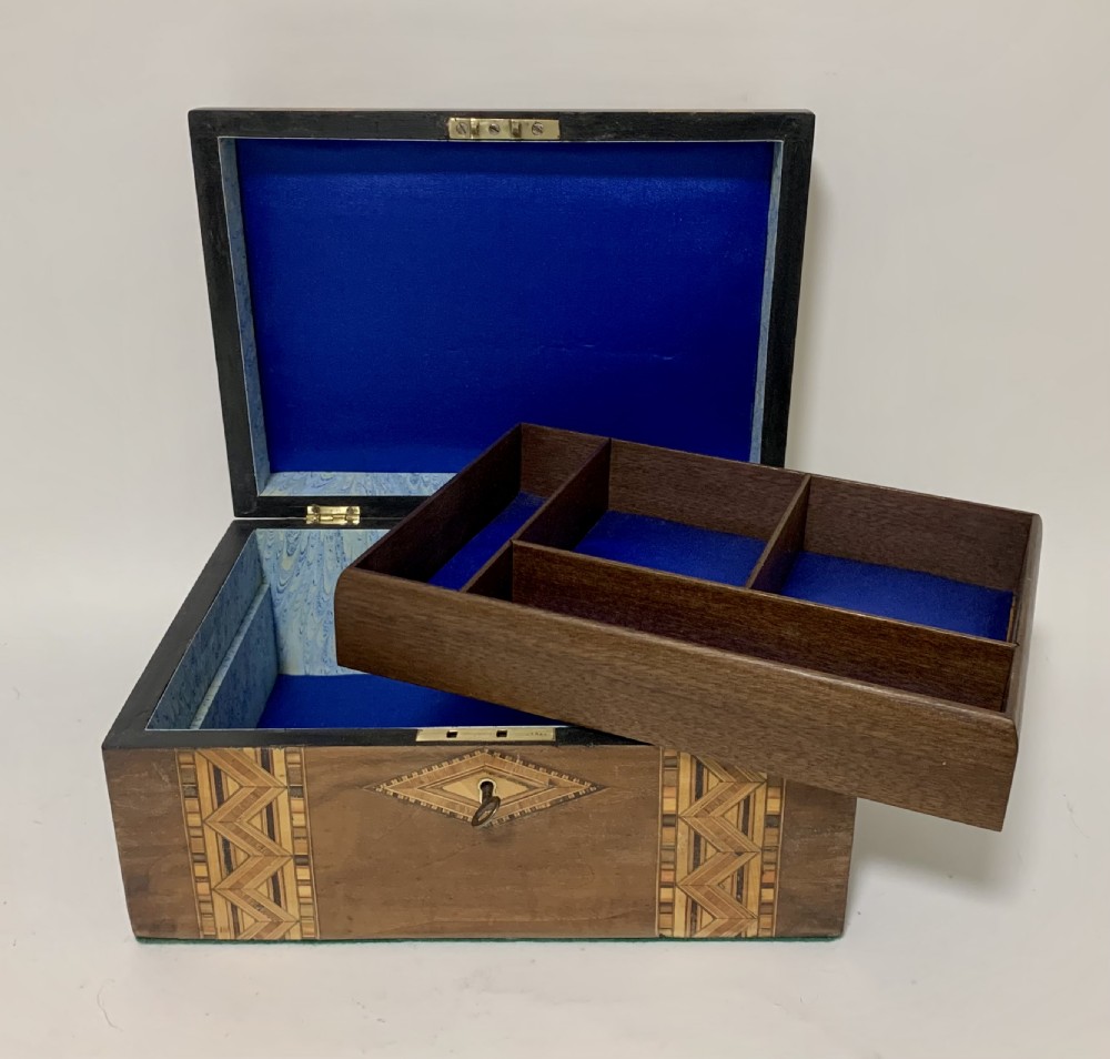 Antique Tunbridge Ware Jewellery Box