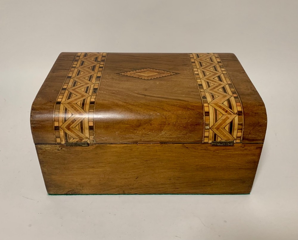 Antique Tunbridge Ware Jewellery Box View V