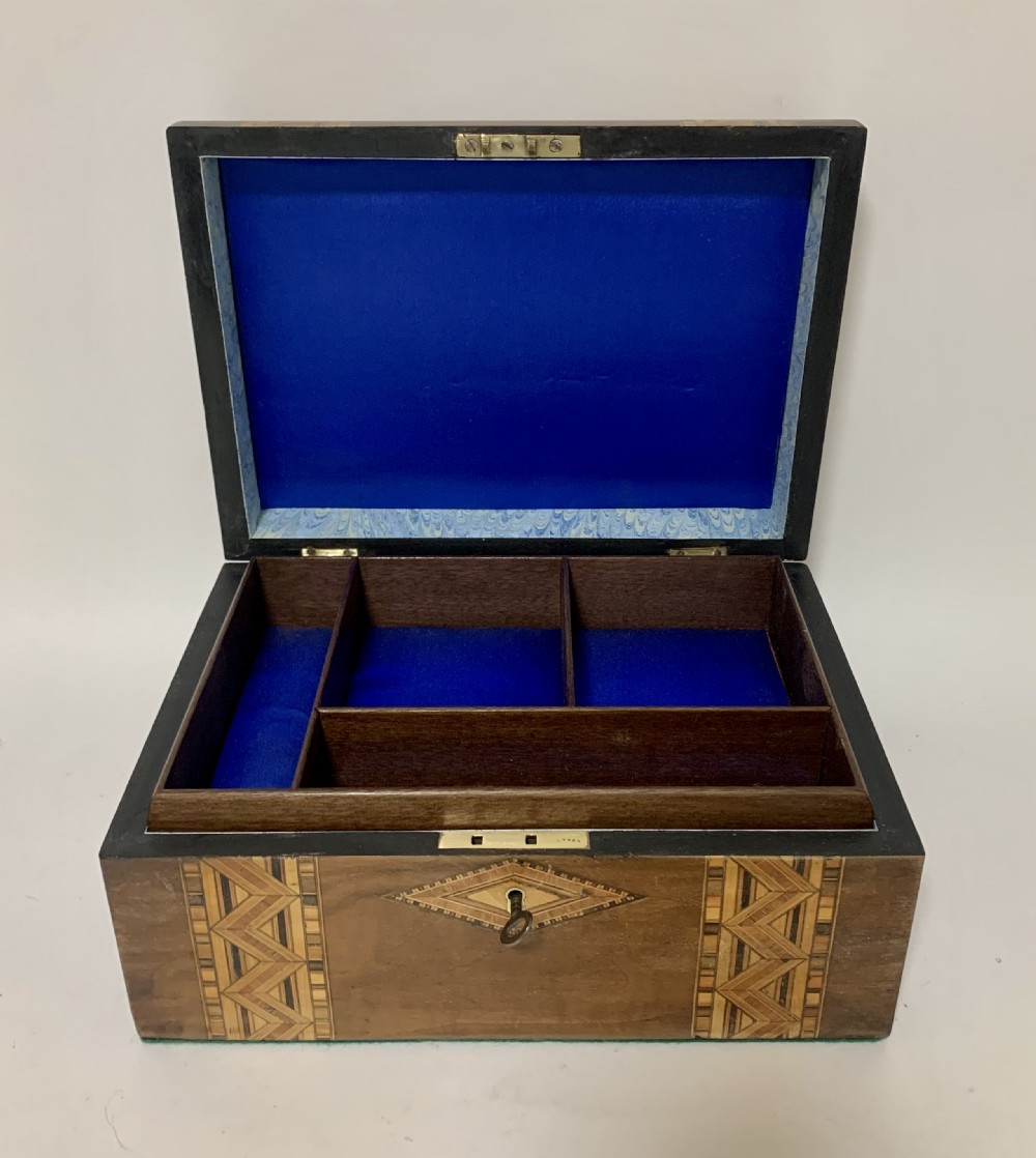 Antique Tunbridge Ware Jewellery Box View VIII