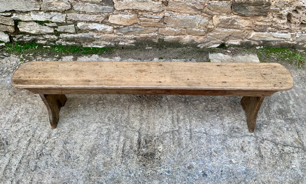Antique Bleached Oak Bench View IV