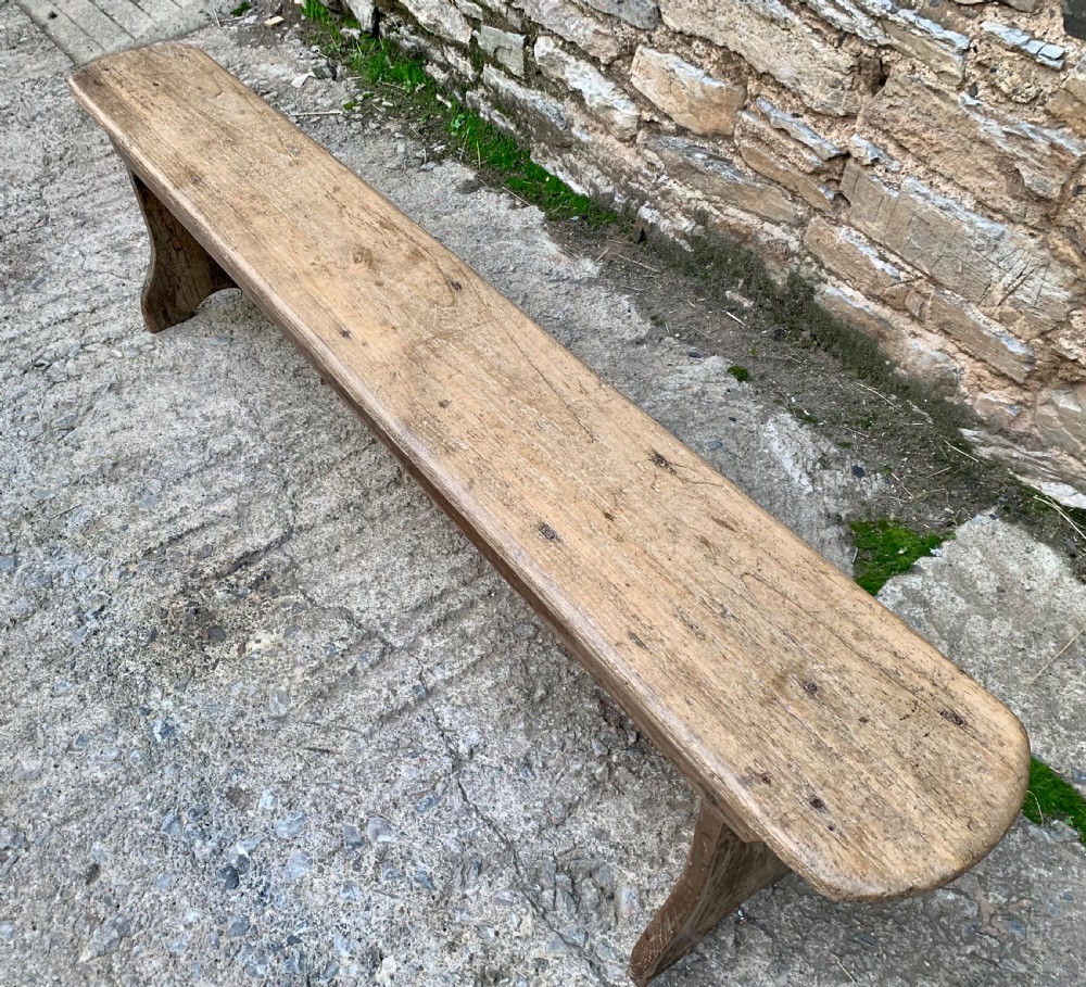 Antique Bleached Oak Bench View V