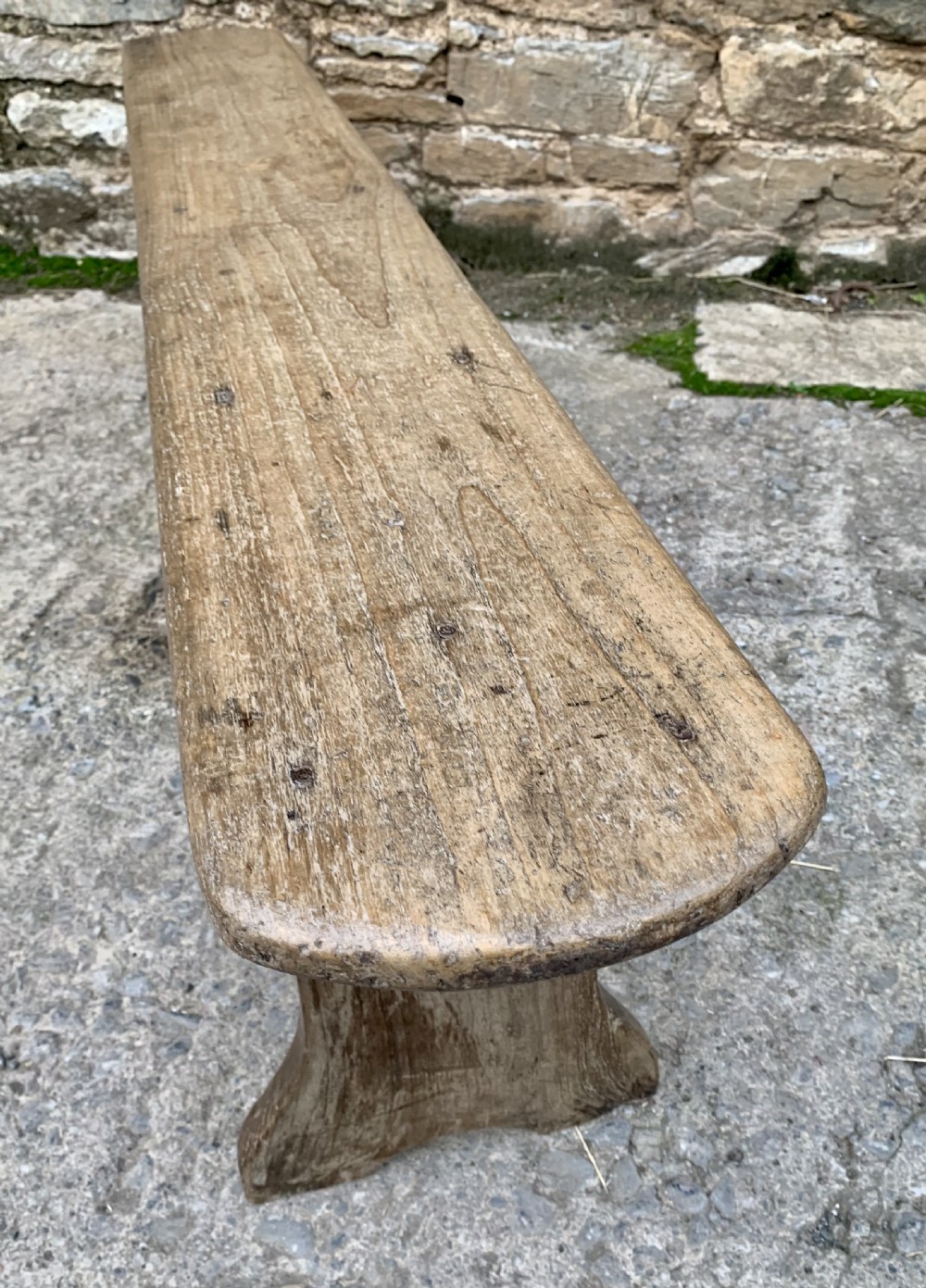 Antique Bleached Oak Bench View VII