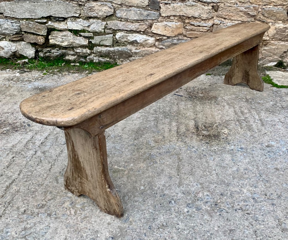 Antique Bleached Oak Bench View VIII
