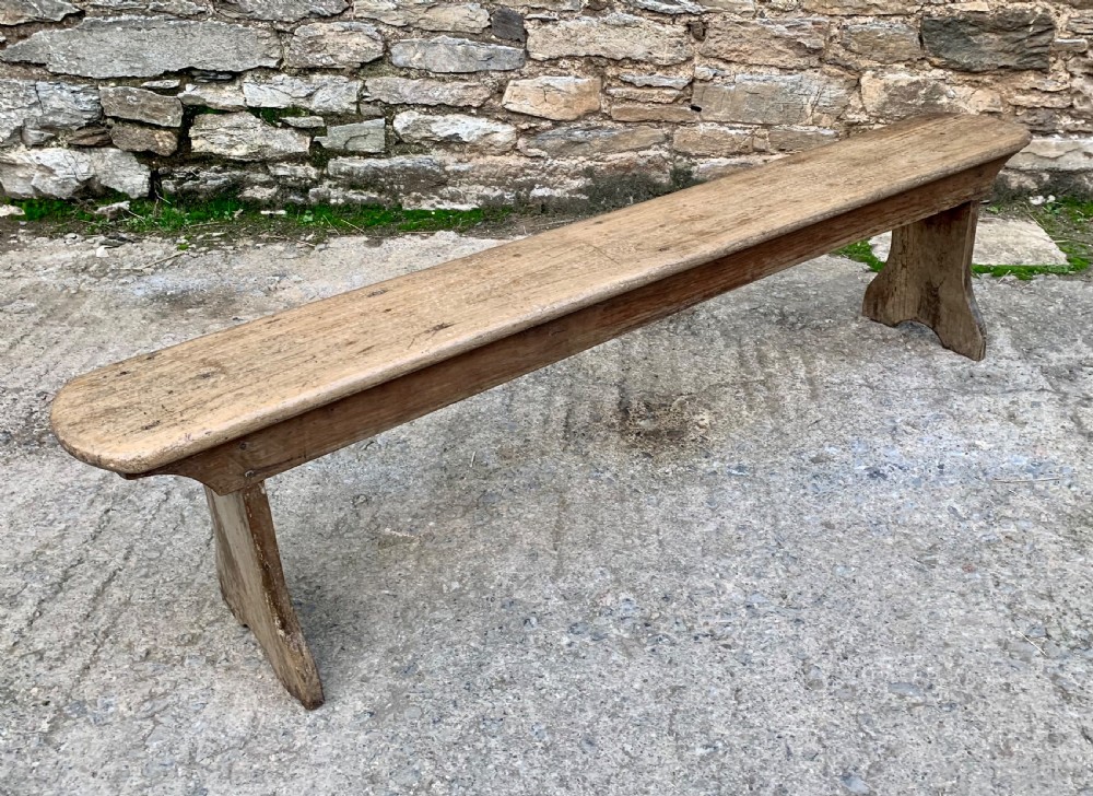 Antique Bleached Oak Bench View IX