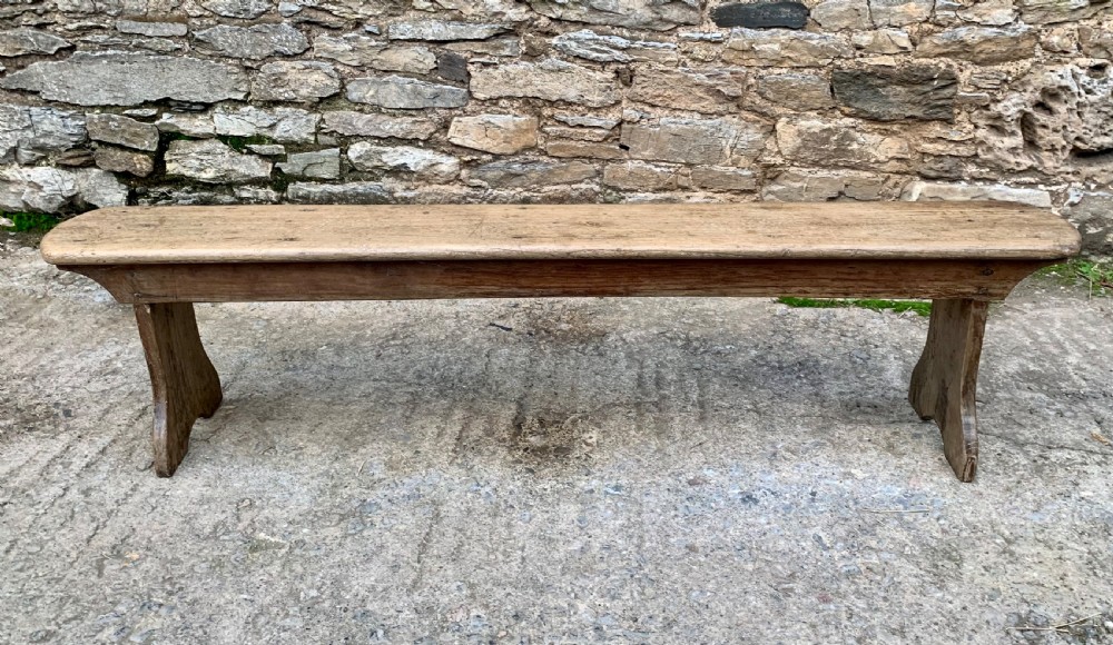 Antique Bleached Oak Bench View X