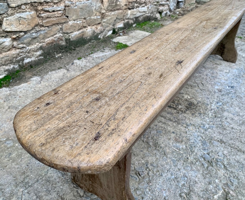 Antique Bleached Oak Bench View XI