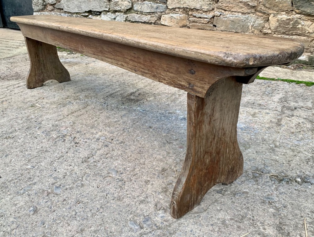 Antique Bleached Oak Bench View XV