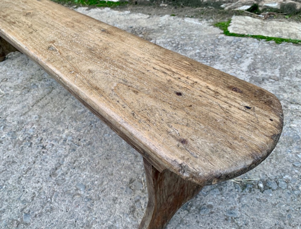 Antique Bleached Oak Bench View XVI