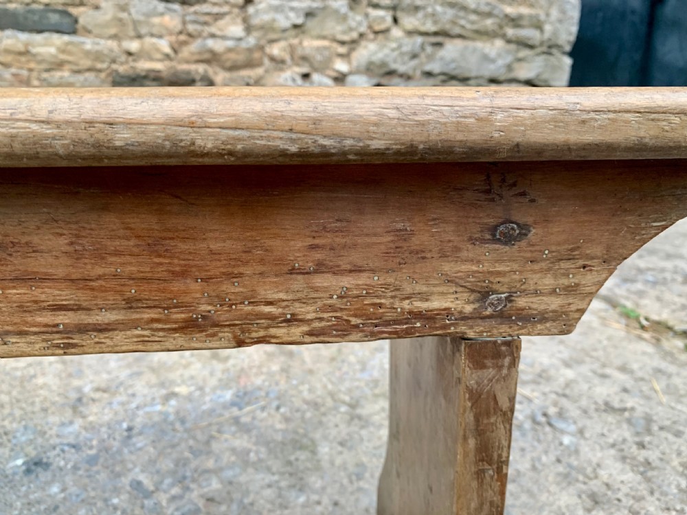 Antique Bleached Oak Bench View XVII