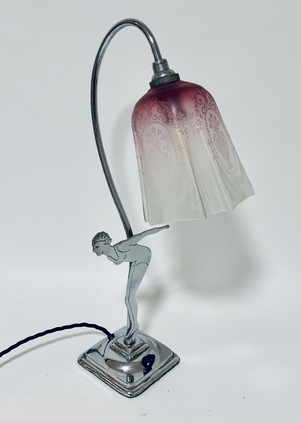 Art Deco Chrome Figural Table Lamp