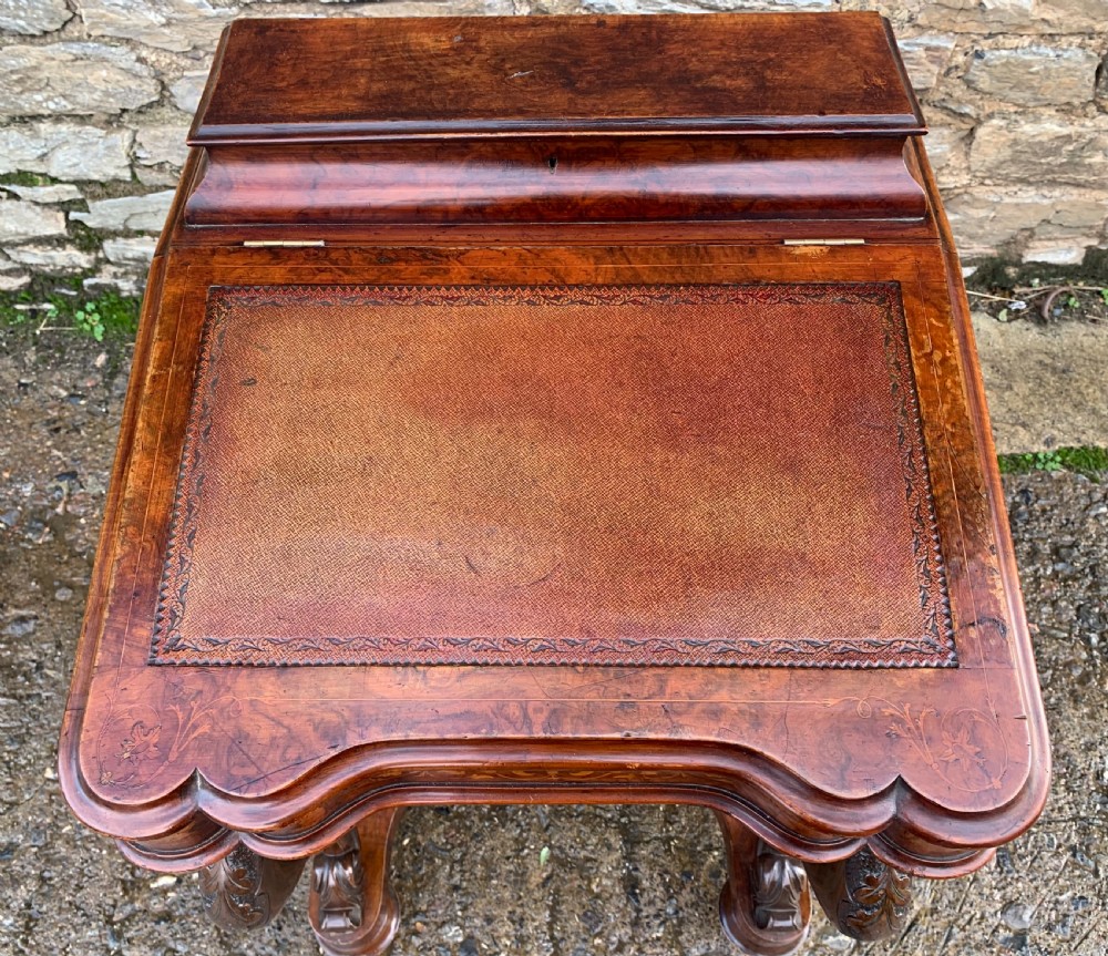 Victorian Burr Walnut Davenport View IV