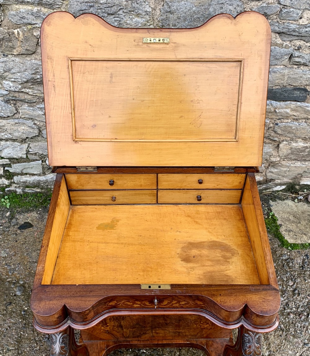Victorian Burr Walnut Davenport View VI