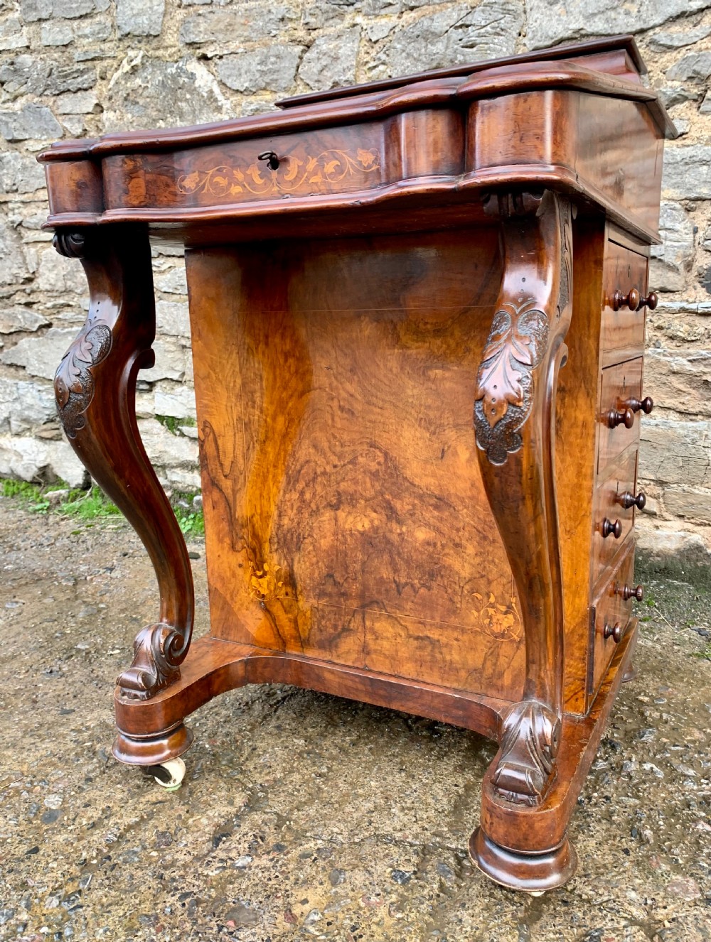Victorian Burr Walnut Davenport View XXII