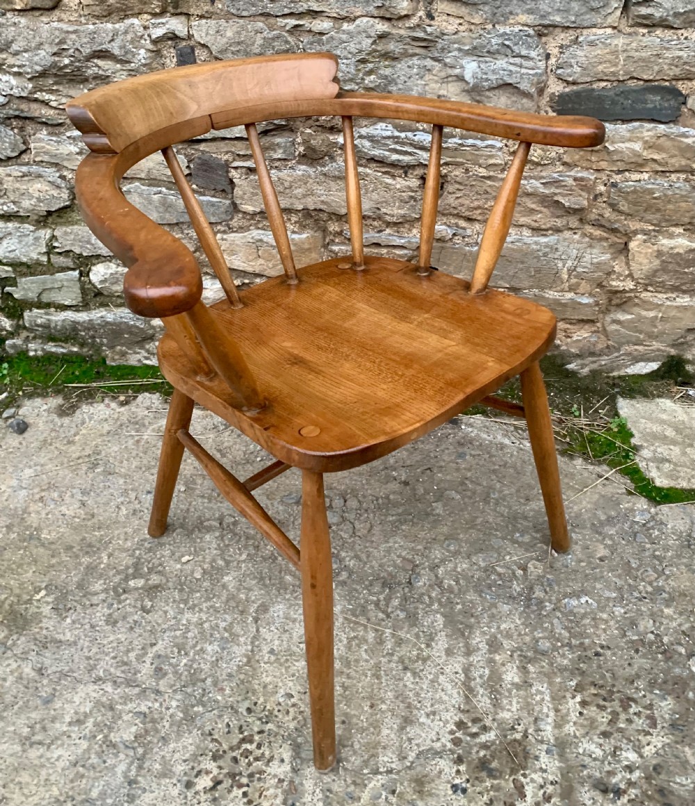 Antique Smokers Bow Desk Chair View XI